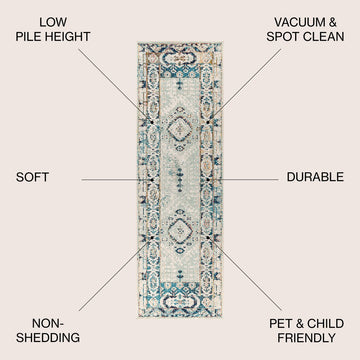 Osuna Diamond Vintage Medallion Area Rug